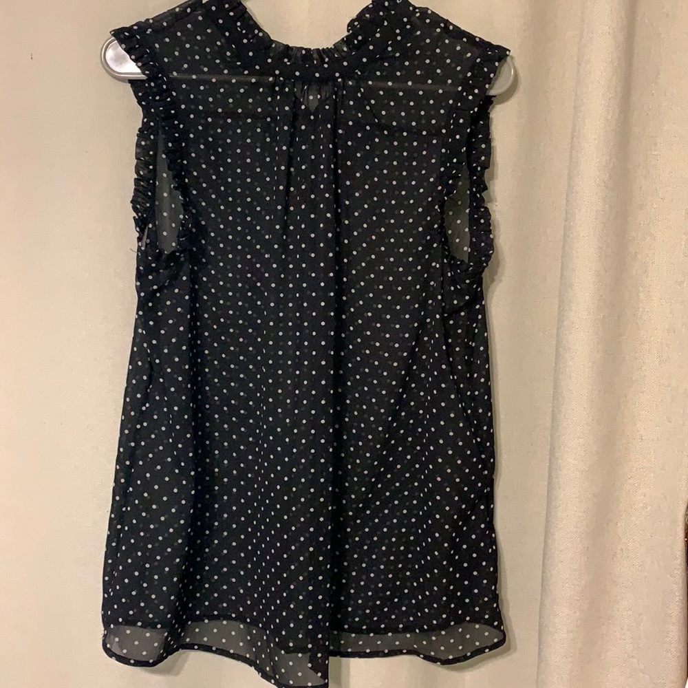 Black polka dot blouse